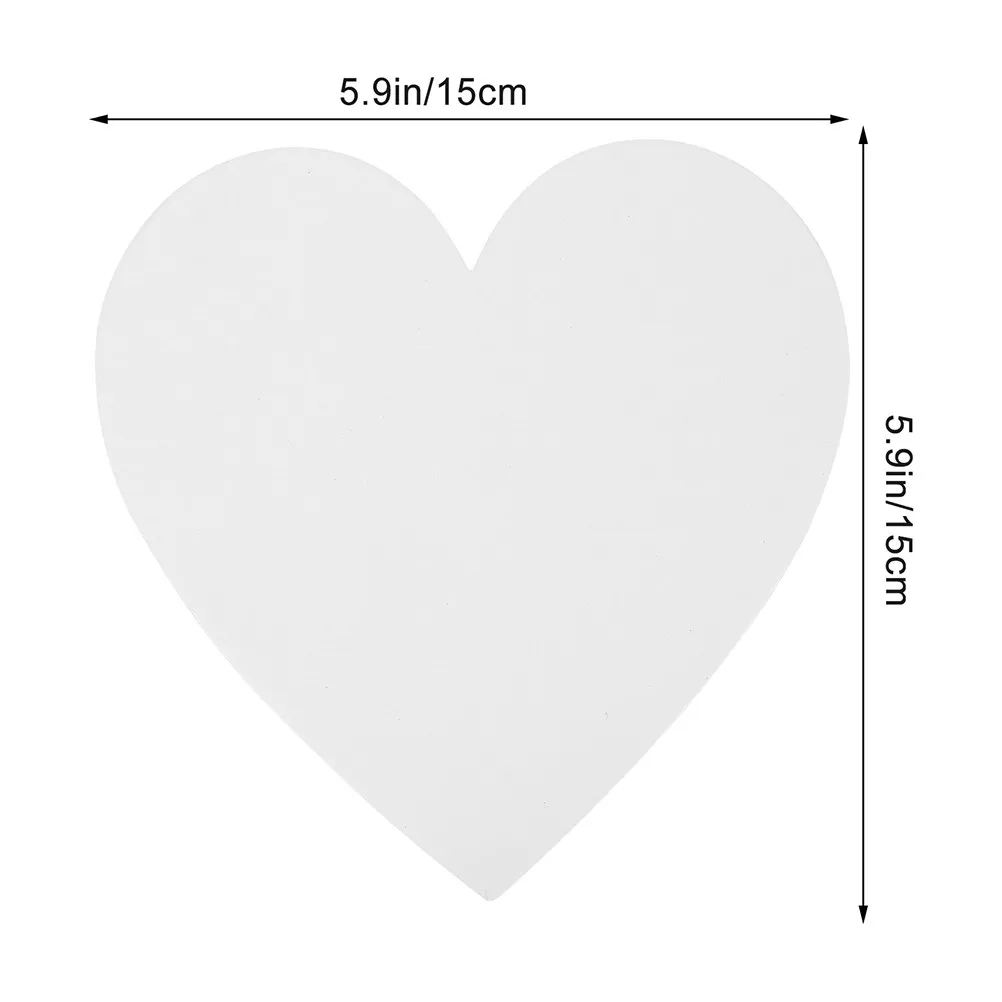 Heart Shaped Canvas Boards 4 Pack Blank Cotton Painting Panels for Acrylic Oil Art Smooth Rounded Corners