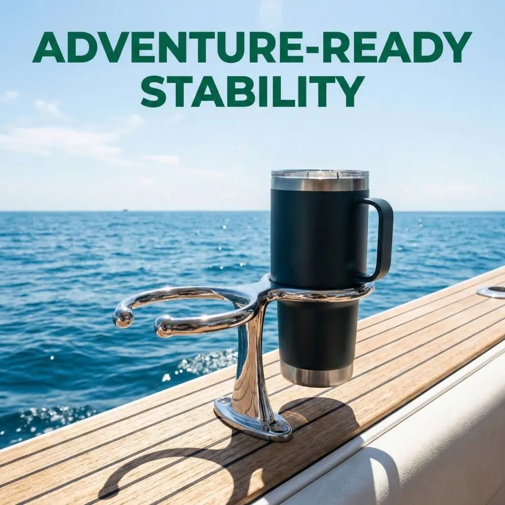 Boat Stainless Steel Cup Holder Single-leg Double Cup Teacup Holder Single Cup Marine Grade Beverage Holder Boat Use