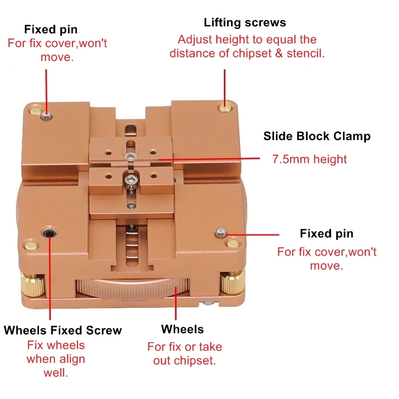 

Universal Stencil Common Use 80mm 90mm New Alloy Aluminum BGA Reballing Station Reball Jig Auto Lock Accurate Position