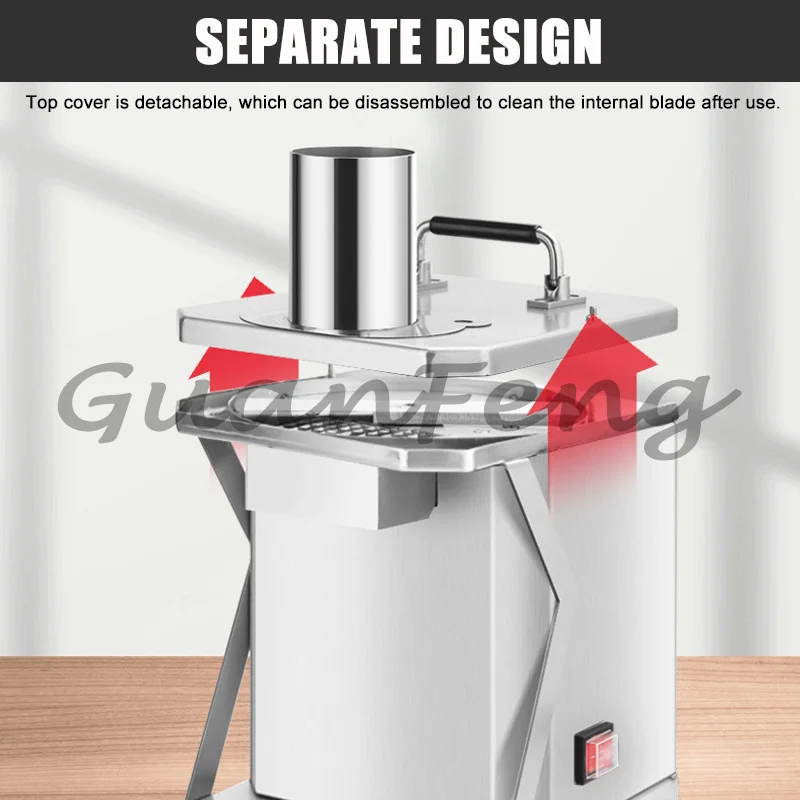 Small Desktop Vegetable Dicer Machine, Commercial Kitchen Cube for Potato Carrot Radish Cucumber Yam Sausage Dicing