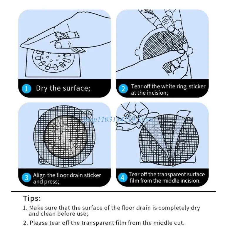 N5KC 10pcs Disposables Shower Drain Hair Catcher Mesh Stickers for Floor Drain Bathtub Bathroom Kitchen Filter Screen Stopper