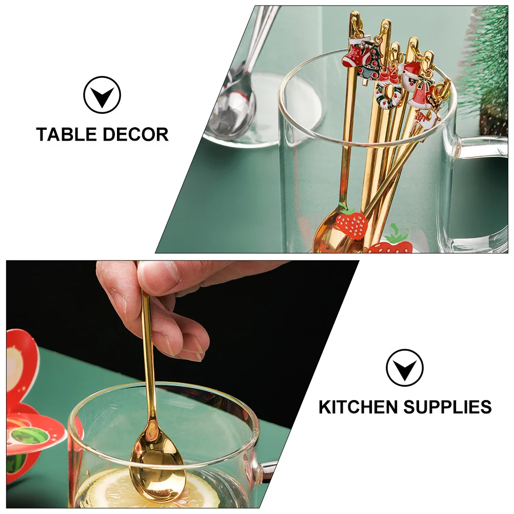 

1Set Compact Christmas Spoons Forks Kit Variety Styles Festive Atmosphere Useful Kitchen Utensils Tableware Forks and Spoons Kit