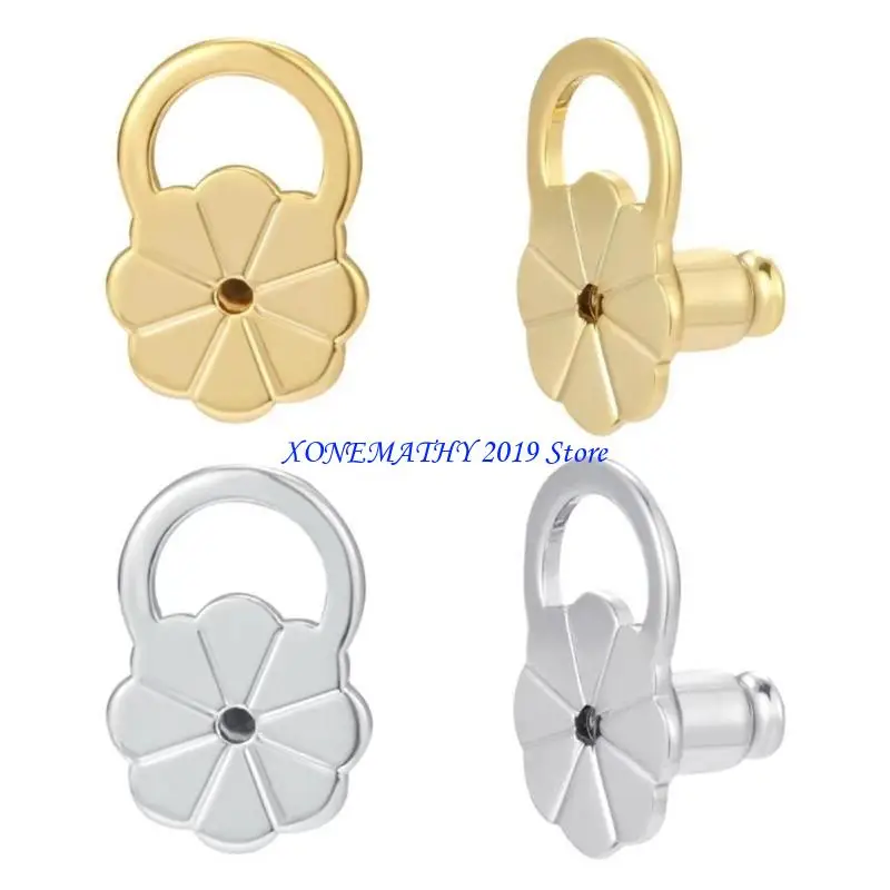 

F42F Pigs Nose/Flower Shaped Ear Lifters Earring Back Set for Secure Fastening