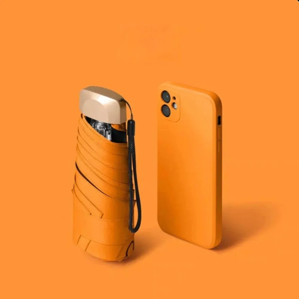 Tragbarer UV-Schutz Taschen-Regenschirm Ultraleichter Faltbarer Taschen-Sonnenschirm Mini Dual-Use Sonnenschirm für den Sommer