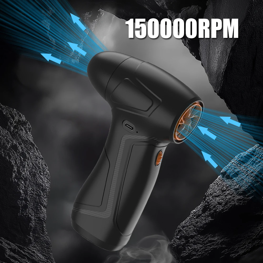 150000RPM Mini Turbo Jet Fan Violent Blower Handheld Brushless Motor Industrial Duct Fan Compression Blower Keyboard Car Cleaner