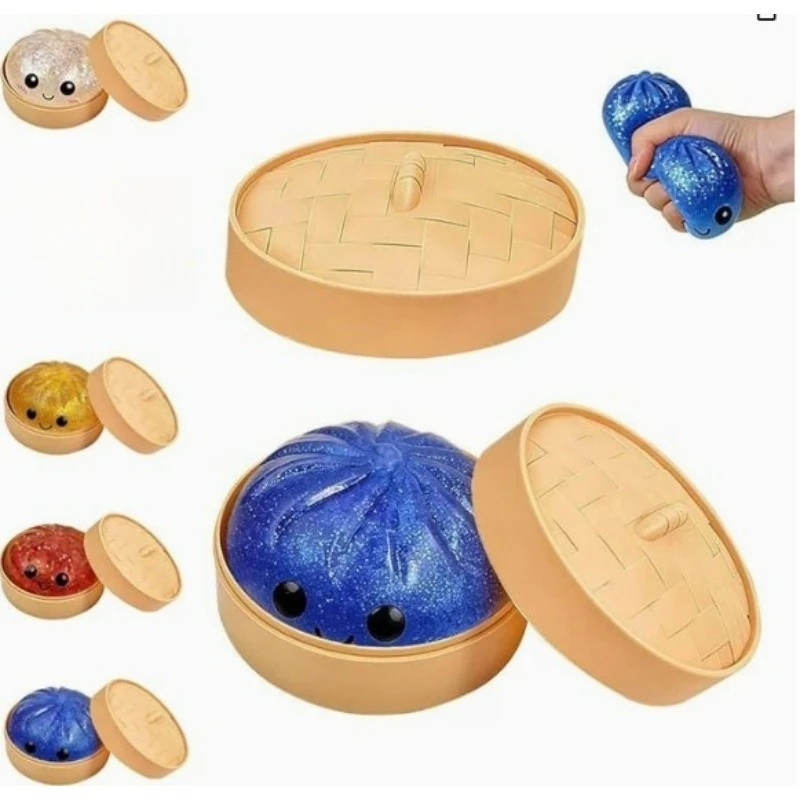 Wan Dai Bao Zi Pinch Lego Color Value Cartoon Expression Men's and Women's Portable Office Sticky Hand Decompression Artifact view 4