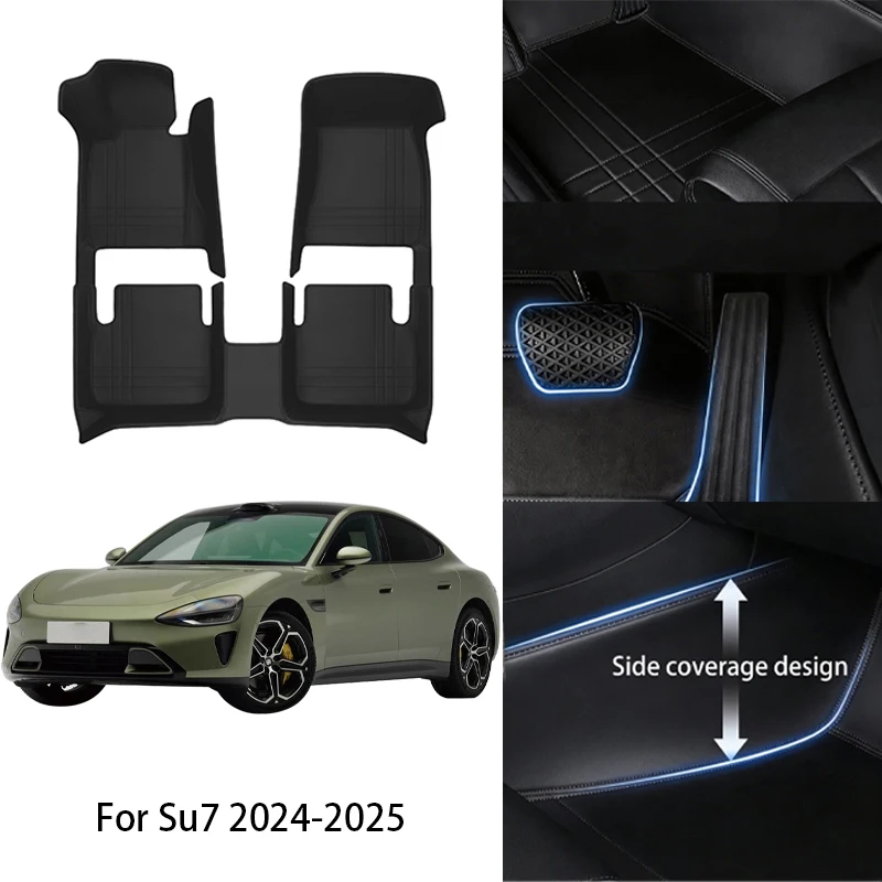 

Custom Fit PU Leather Car Floor Mat For Xiaomi For Su7 Yu7 2024 2025 Slip-resistant Luxury Full Set Auto Interior Accessories