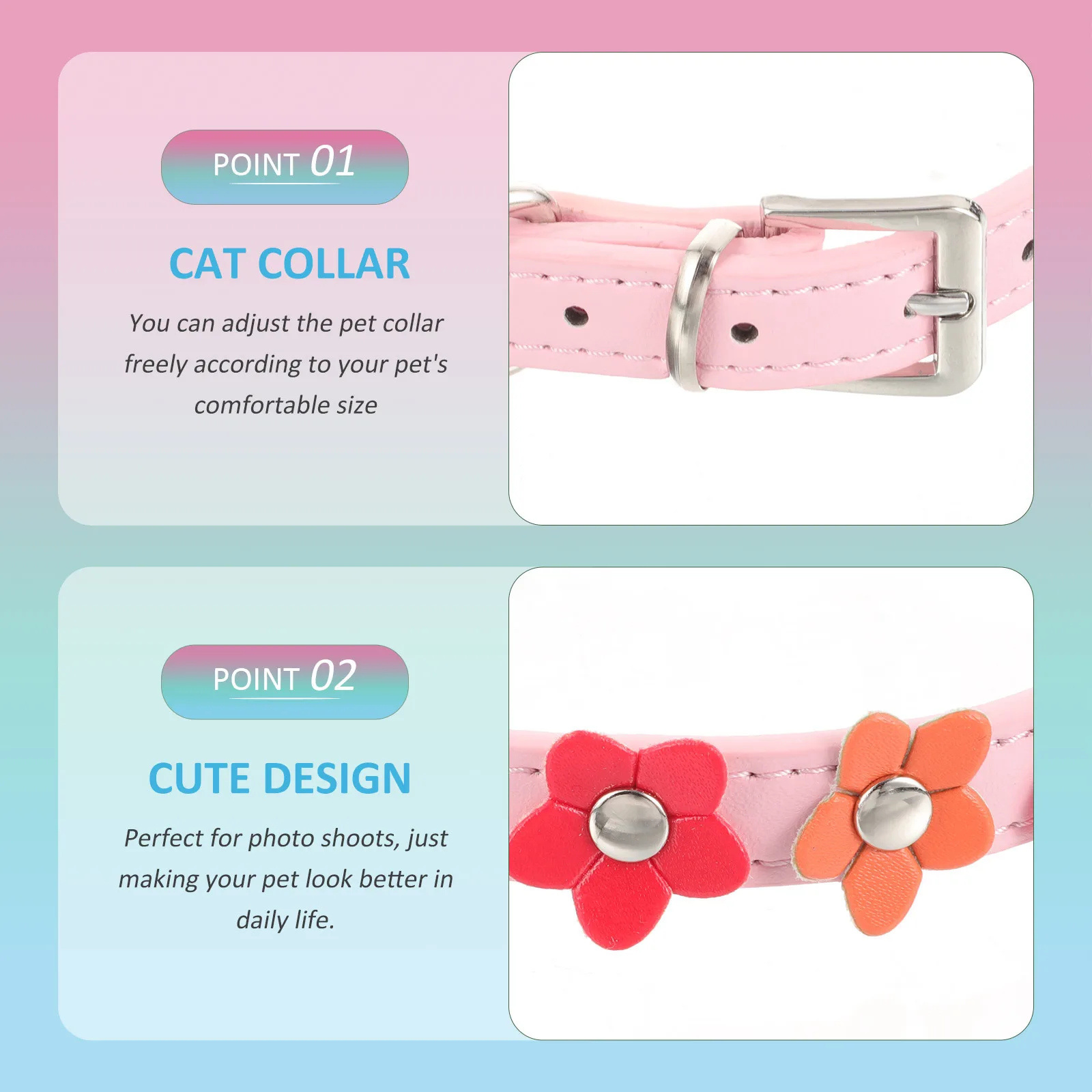 

Adjustable Pu Pet For Small Dogs Chihuahua Comfortable Wear-Resistant Cat Neck Collar Stylish Puppy Collar Dog