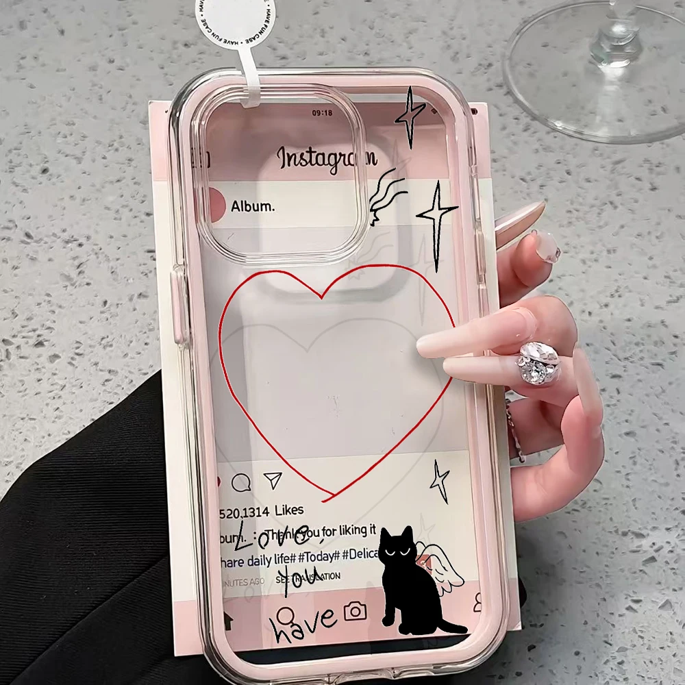 Minimalistische Schwarze Katzenlinien Transparente 2-in-1 Handyhüllen für iPhone 17 11 12 13 14 15 16 17 Pro Max Plus XR X Air Stoßfeste Hülle – Detail 1