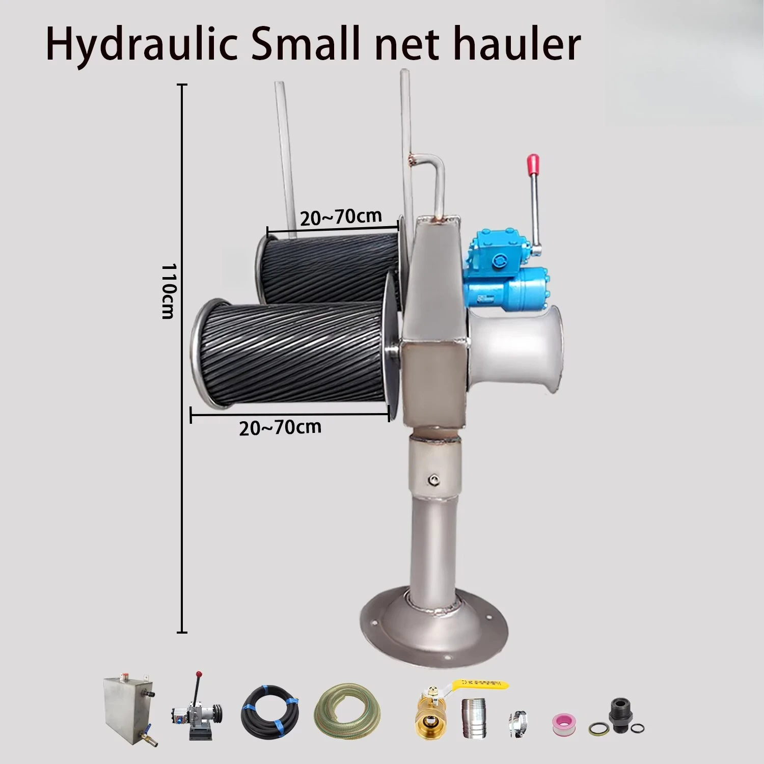 304 stainless steel marine hydraulic fishing net trawl wallet seine winch fishbone net trawl winch