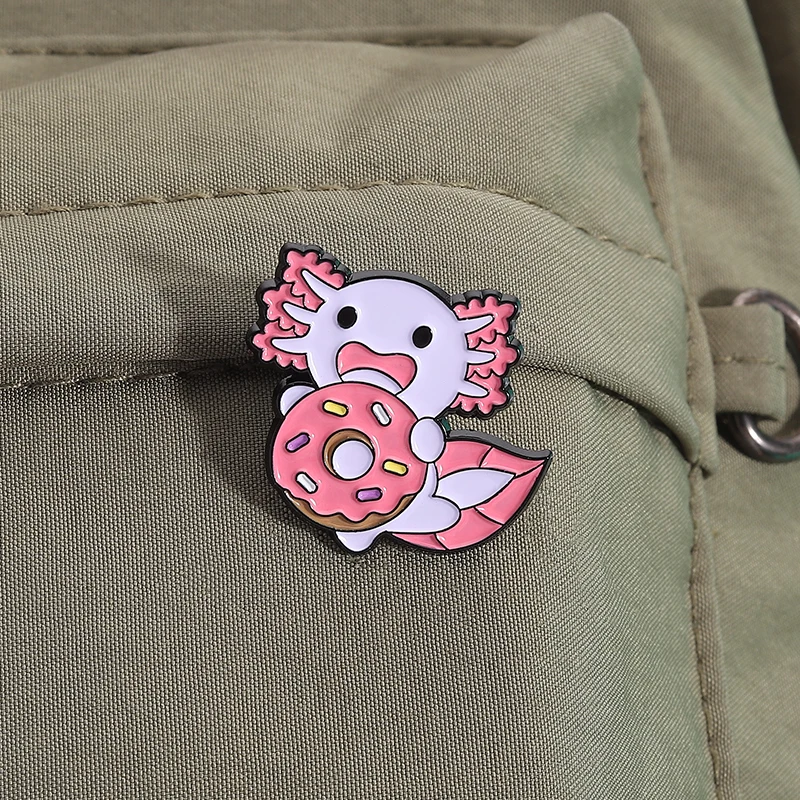 السمندر دونات عصير الآيس كريم المينا دبابيس لطيف الكرتون دبابيس ظهره الملابس شارة التلبيب مجوهرات هدية للأصدقاء