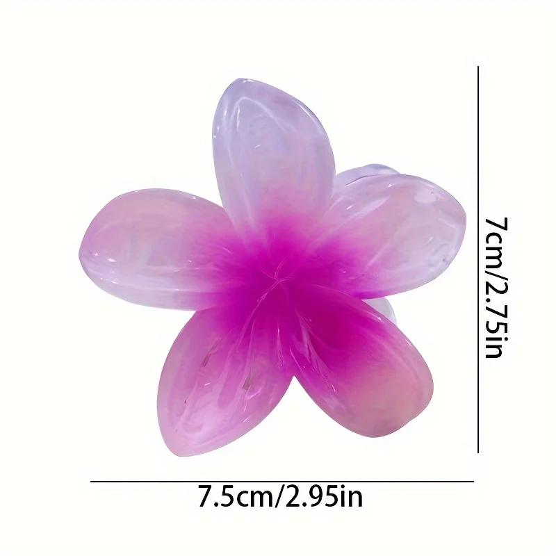 Five-petal flower Summer Super Fairy Vacation style frangeria Grab clip Shark Clip Acrylic flower hair grab hair accessories bac