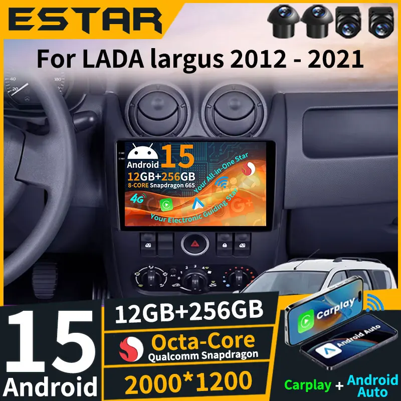 For Renault Logan Sandero 2009-2015 Android 15 For Lada Largus Lergus 2012-2020 For Dacia Duster 2010-2017 Car Radio Multimedia