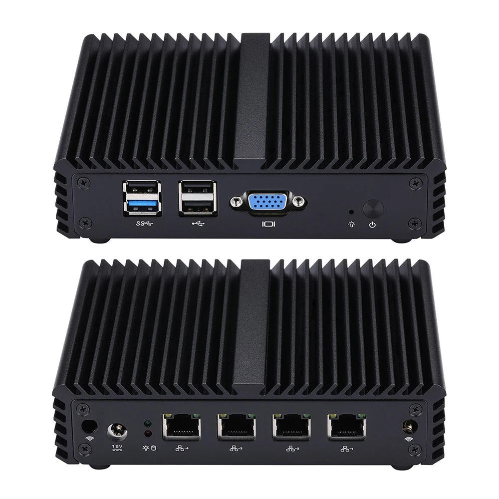 Qotom Mini PC Q190G4N with J1900 Quad Core 4 Gigabit NIC Fanless Computer