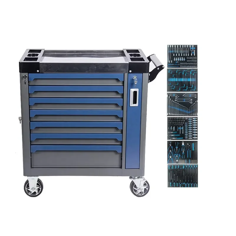 7 Drawers Garage Storage Trolley Sets Box Tool Chest Workshop Trolley Heavy Duty Tool Cabinet With High quality Hand Tools