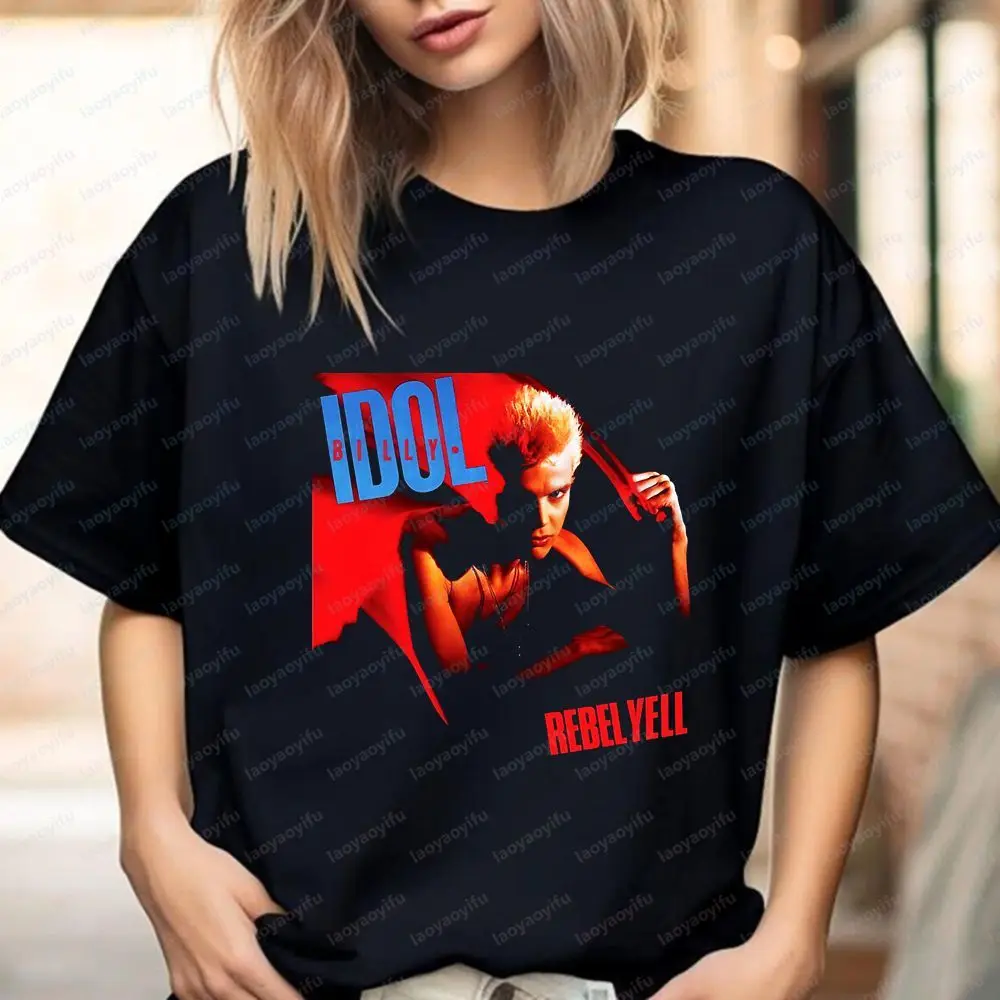 Billy Idol - Unique Casual Fashion Fun Crazy Neutral Classic Short-Sleeved Men's and Women's Universal T-Shirt