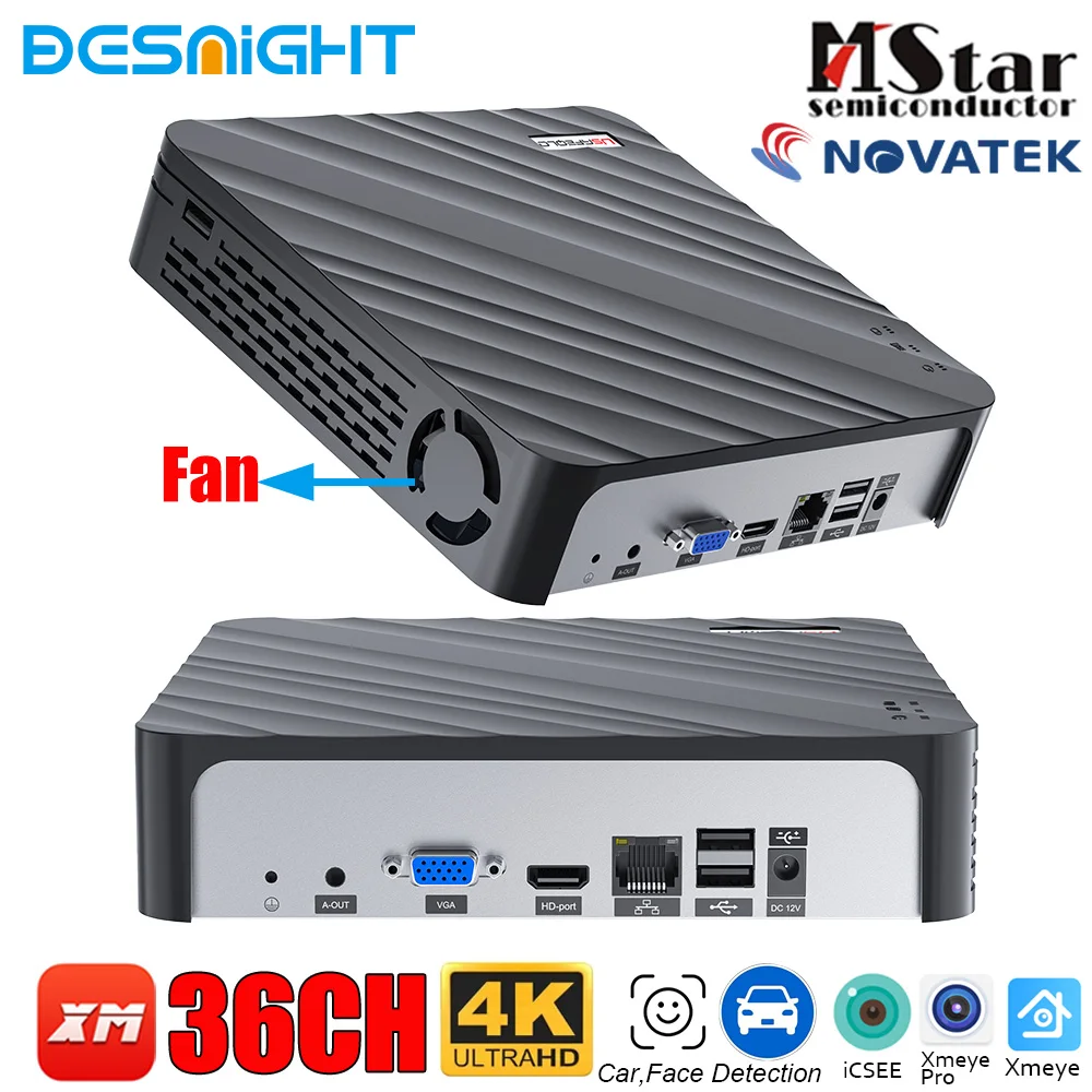 

36CH 4K NVR Work 8MP ONVIF Compatible IP Cameras Ultra HD Network CCTV Video Recorder Cloud P2P Remote Access Xmeye Pro
