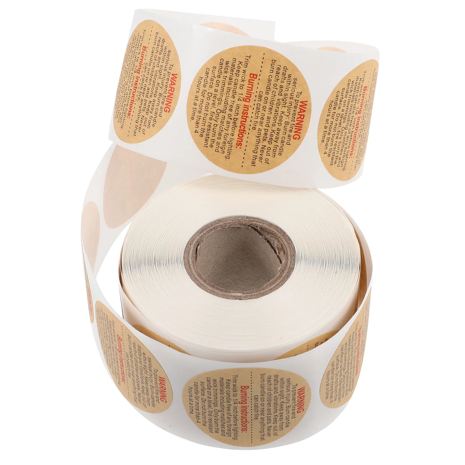 1 Roll Warning Stickers Waterproof Safety Labels for Jars Wax Melts Packaging Sealing Round Decals