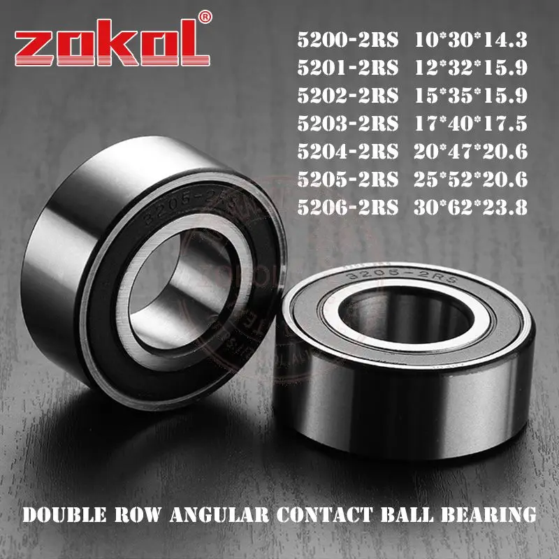 

ZOKOL High Precision 5200 5201 5202 5203 5204 5205 2RS 5300 5301 5302 5303 5304 5305 RZ Axial Angular Contact Ball Bearing