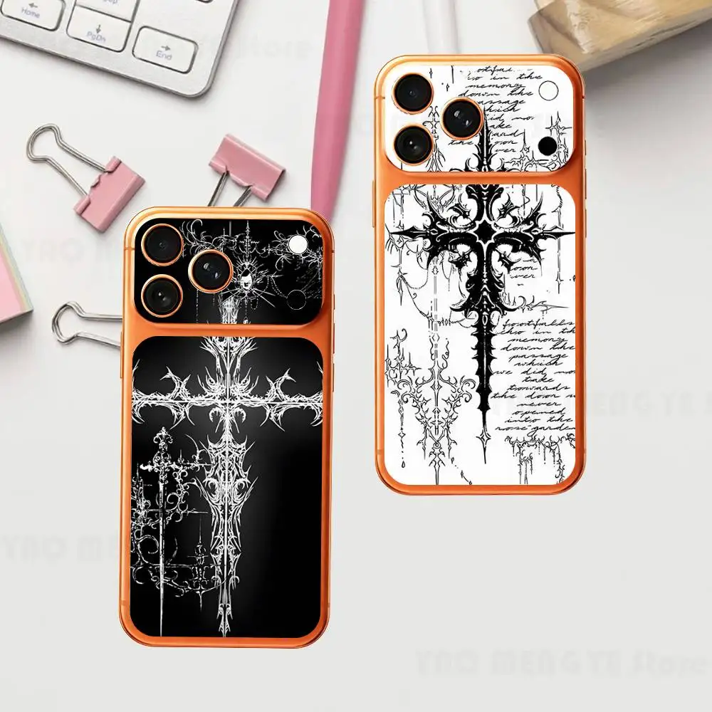 Cyber Sigilism Cross Art For IPhone 17 Pro ProMax Full Back Cover Decal Wrap Skin Rear Protective Sticker Film