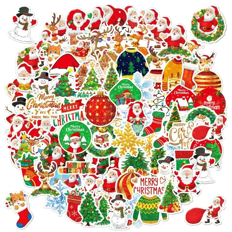 Christmas Theme Stickers Waterproof Holiday Stickers for Envelopes Gifts Tags Holiday Gifts for Kids Teens, Xmas Party Favorite