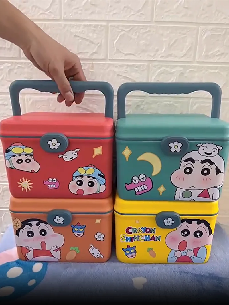 Anime Crayon Shin-Chan Portable Medicine Kit Creative Cartoon Medicine Storage Household Emergency Kawaii Medicine Box Xmas Gift