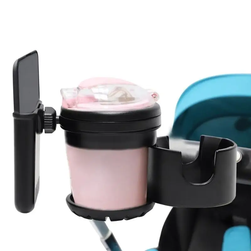CORB Universal 3 in 1 Cup Holder with Phone Holder Multi purpose 2 Cup Holder 1 Phone Stand for Stroller Bike & Wheelchair