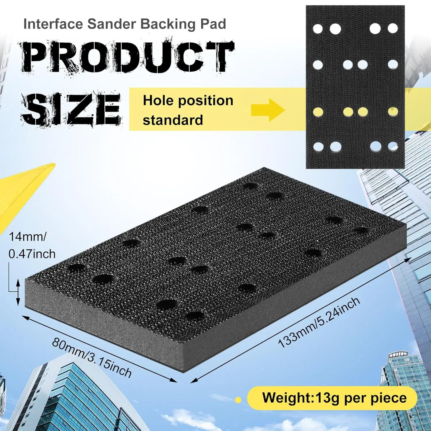 2Pcs/4Pcs Soft Black Foam Sanding Pads Interface Sander Backing Pad Compatible with Festool RS400 LS130 Sander, 80 x 133mm