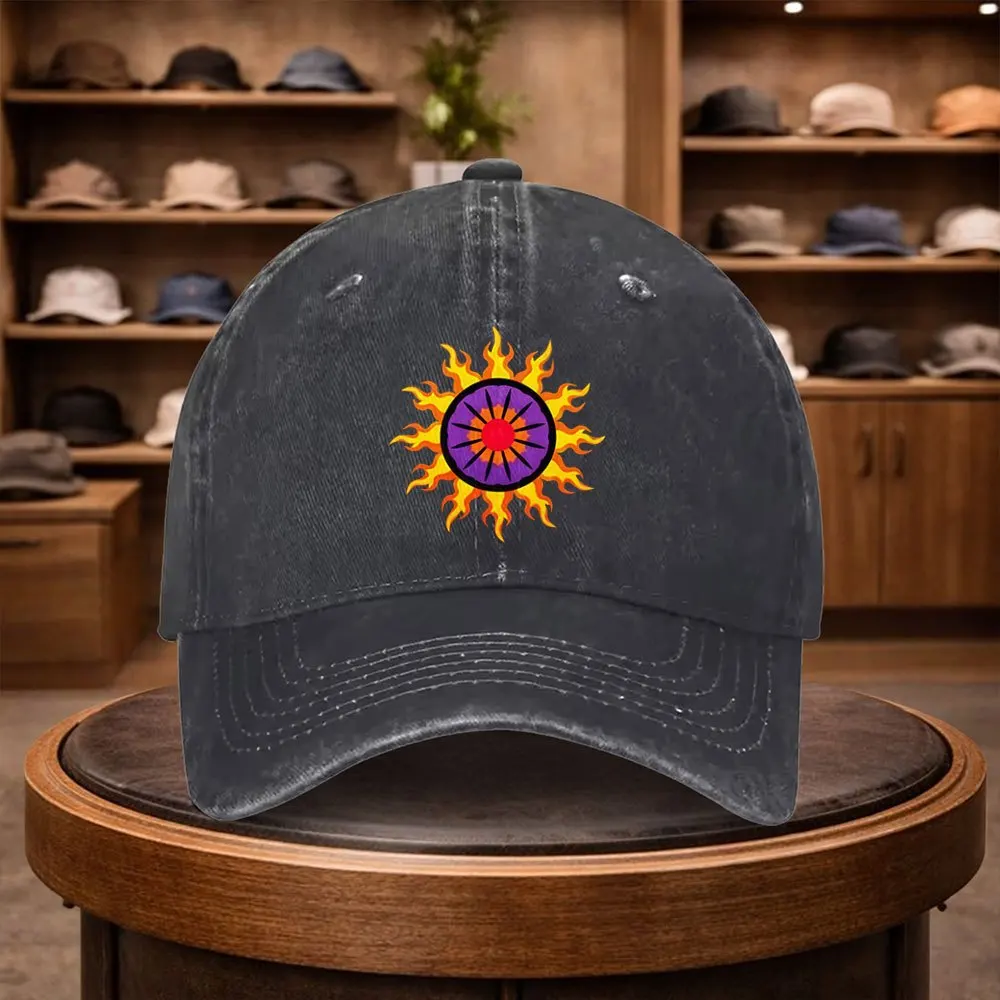 1 casquette de baseball avec imprimé symbole soleil, casquette décontractée à fermeture snapback, chapeau à la mode, casquette de loisirs réglable pour toutes les saisons, idéale pour