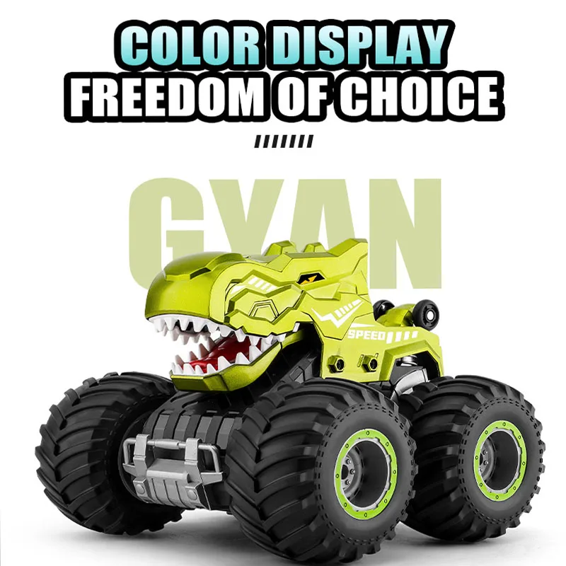 RC Cars 2.4G Remote Control Dinosaur Car Toy with Colorful Light Spray Sound Climbing Tumbling Stunt Car Rc Toy Gift for Boys