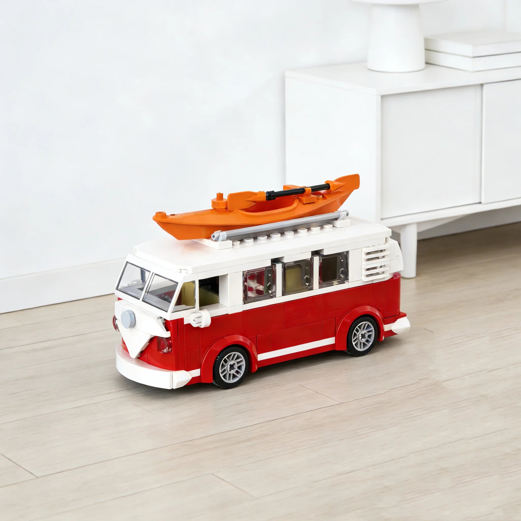 

Technical Car T1 MOC Camper Van Vehicle Model Building Blocks Children Gifts City Car Toys Festival Party Gifts