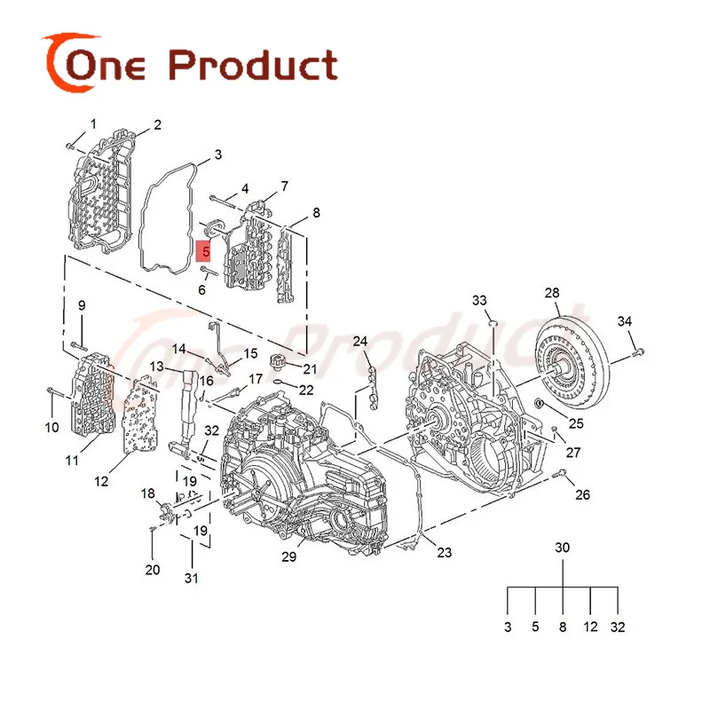 Auto Parts 6T45E 6T30 6T40 24242273 Automatic Transmission Control valve body cover harness connector hole seal for CRUZE GM