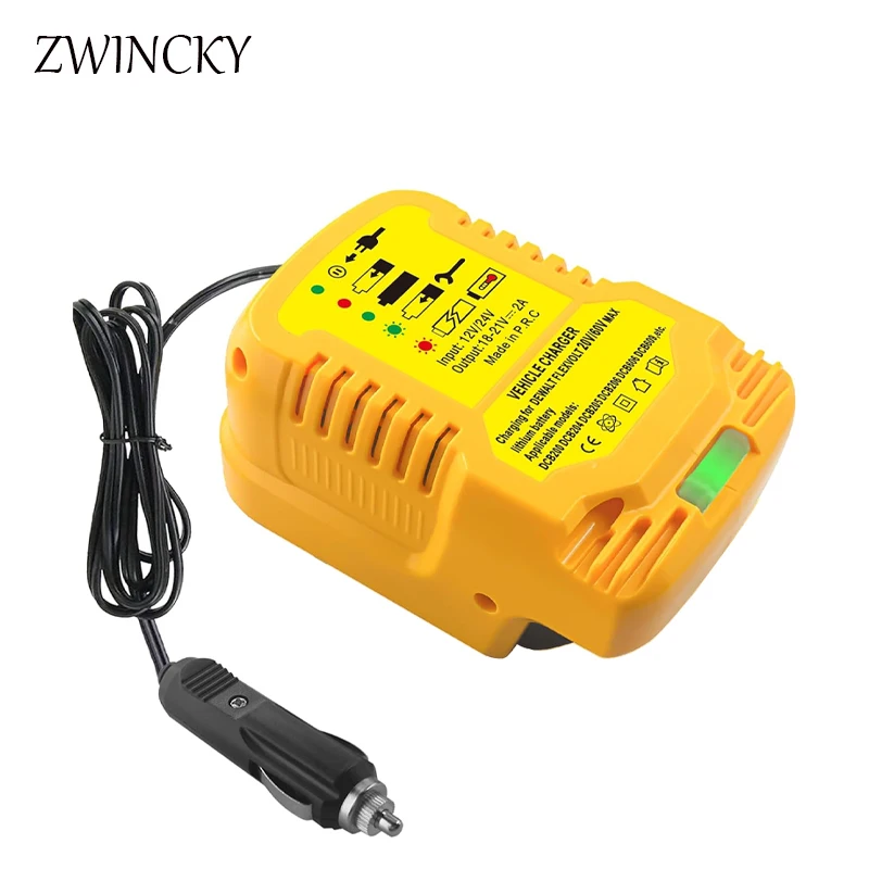Substituir mini carregador de carro para dewalt 20v bateria portátil rápido carregador de carro para dewalt 20v/60v isqueiro plug 1/2 tamanho