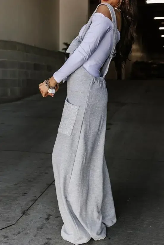 CPSYMYM Tuta da donna estiva con pannelli a contrasto gamba larga casual colletto quadrato senza maniche tuta con bretelle quotidiana Streetw