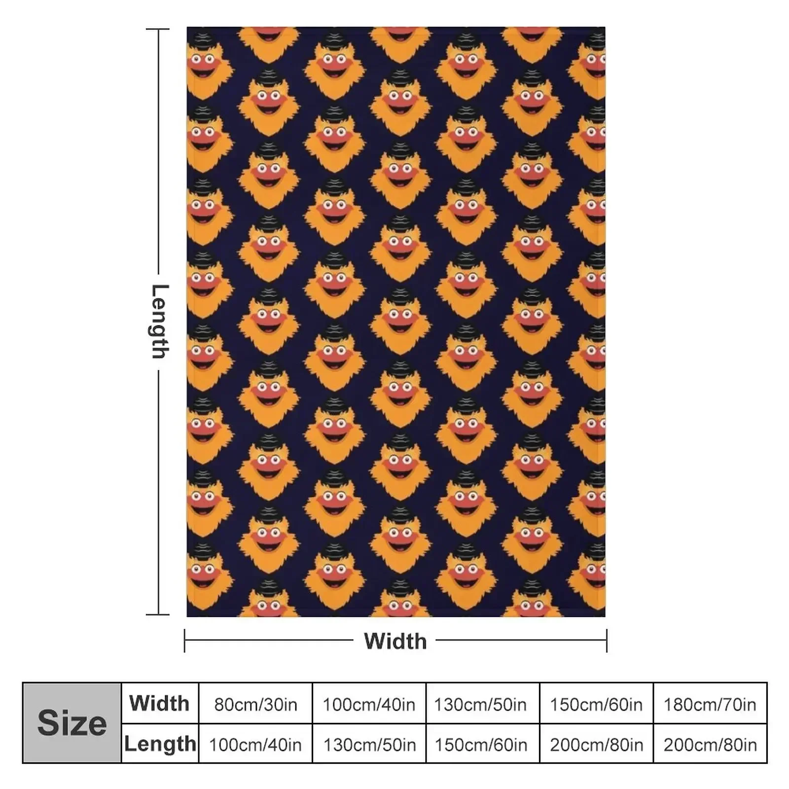 Gritty Mascot Face Throw Blanket couch cozy soft plush fuzzy picnic outdoor blanket