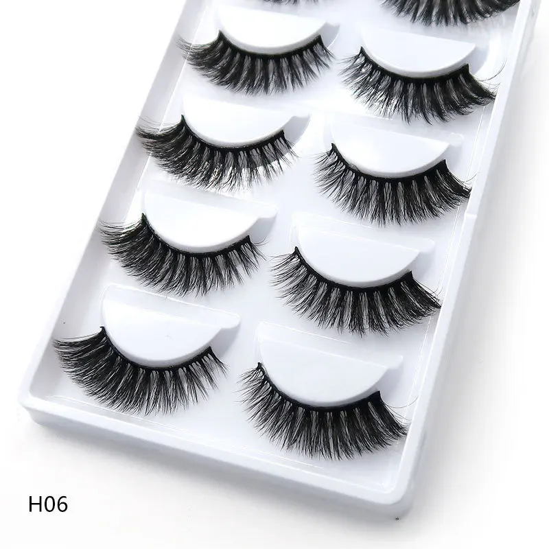5 Pairs 3D Mink False Eyelashes H13, Soft Eyelash Extension Natural Eyelashes Makeup Lashes Wholesale G800, G806