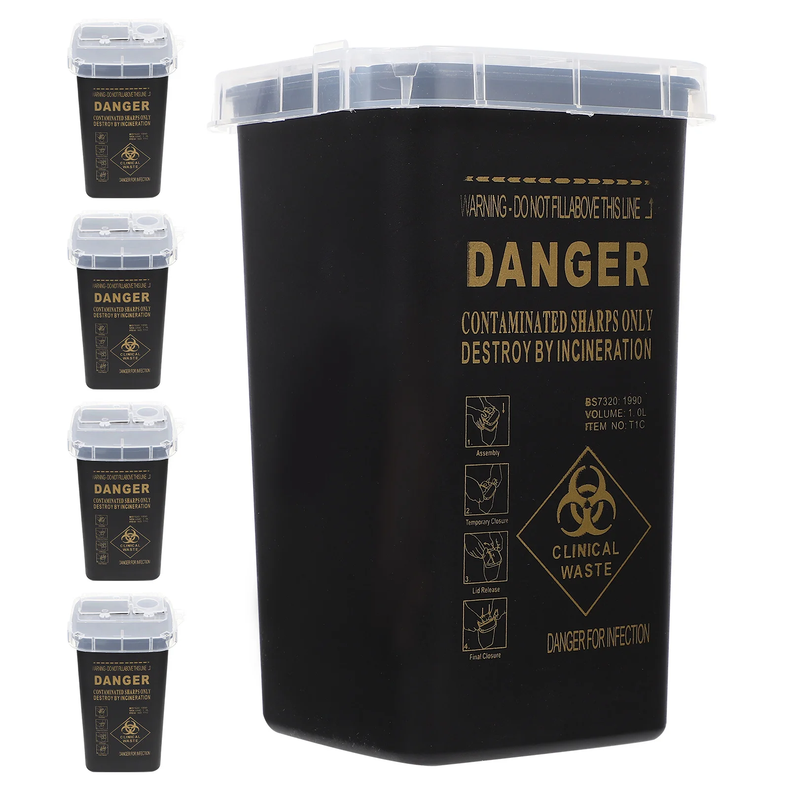 

5 шт., контейнер для утилизации острых татуировок, сверхмощный, устойчивый к проколам, иглой, контейнер для мусора, контейнер для острых контейнеров для