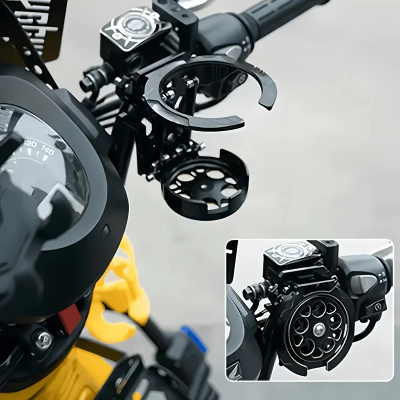 Sturdy Anti-Shake Water Bottle Mount with Folding Design, Motorcycle Cup Holder for Scooter, E-Bike and Road Bike Cycling Use