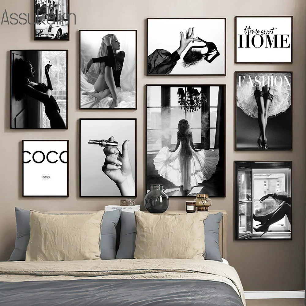 Fashion Wall Poster Lipstick Art Prints Beauty Girl Canvas Painting Modern Painting Poster Nordic Posters Living Room Wall Decor