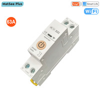 Tuya Smart Life WiFi Circuit Breaker Switch 63A 1P+N with Timer Remote Control On Off via App Supports Alexa Google Home