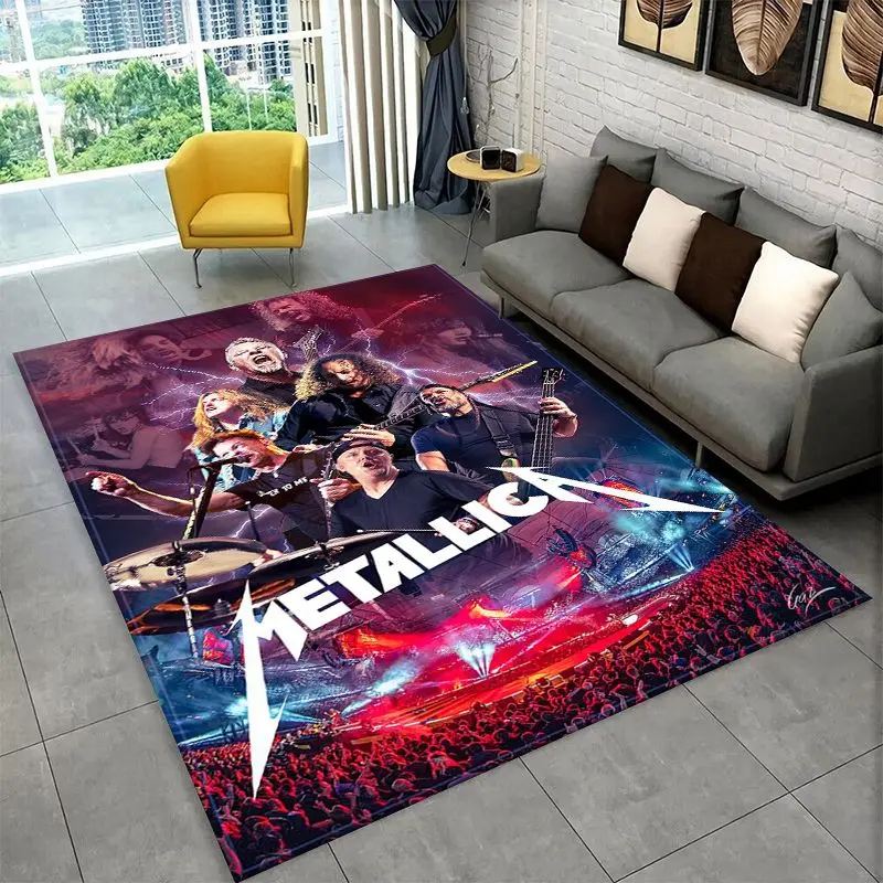 Metal Band M-Metallica Thrash Cartoon Non-Slip Area Rug for Living Room,Bedroom,Playroom,Soft Carpet Floor Mat Home Decor Rug view 4