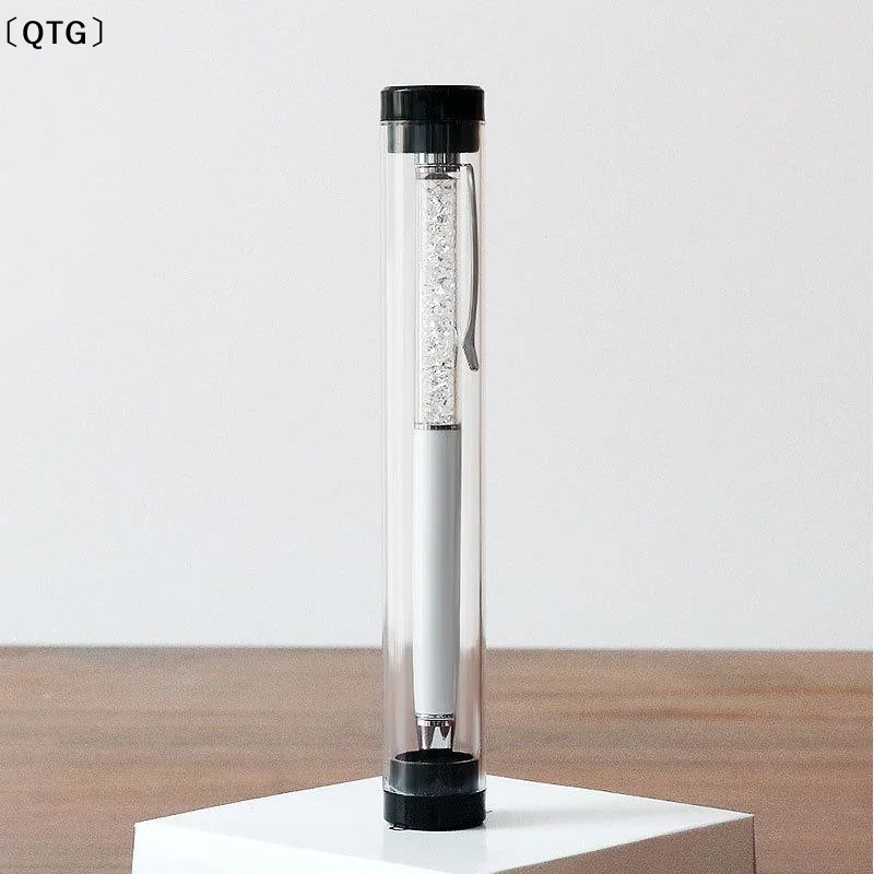 〔QTG〕10Pcs/Set Pen Holder Case Cylinder Tube Pen Boxes Clear Ballpoint Pen Case Pen Container Storage School Office Supplies