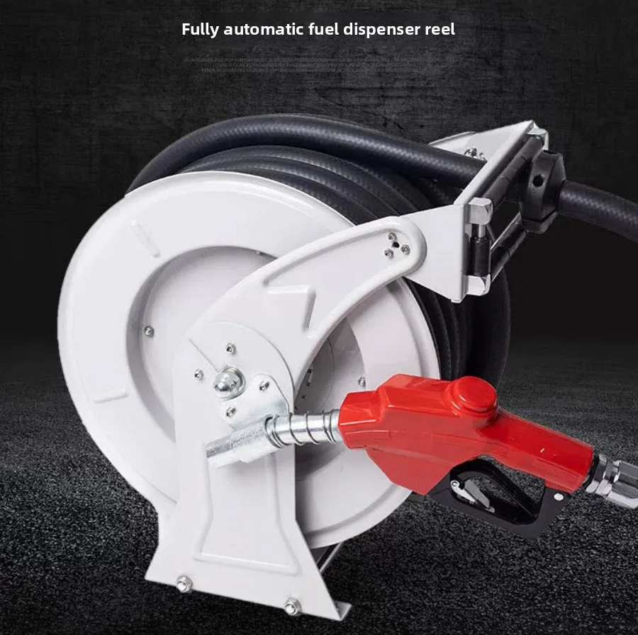 Retractable Diesel Fuel Hose Reel 10-25m with Automatic Nozzle for Truck Tanker Industrial Transfer