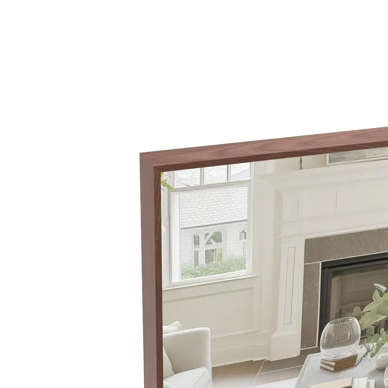 60x36 Oversized Modern Rectangle Bathroom Mirror with Walnut Frame - Large Decorative Wall Mirror for Bathroom, Living Room, or