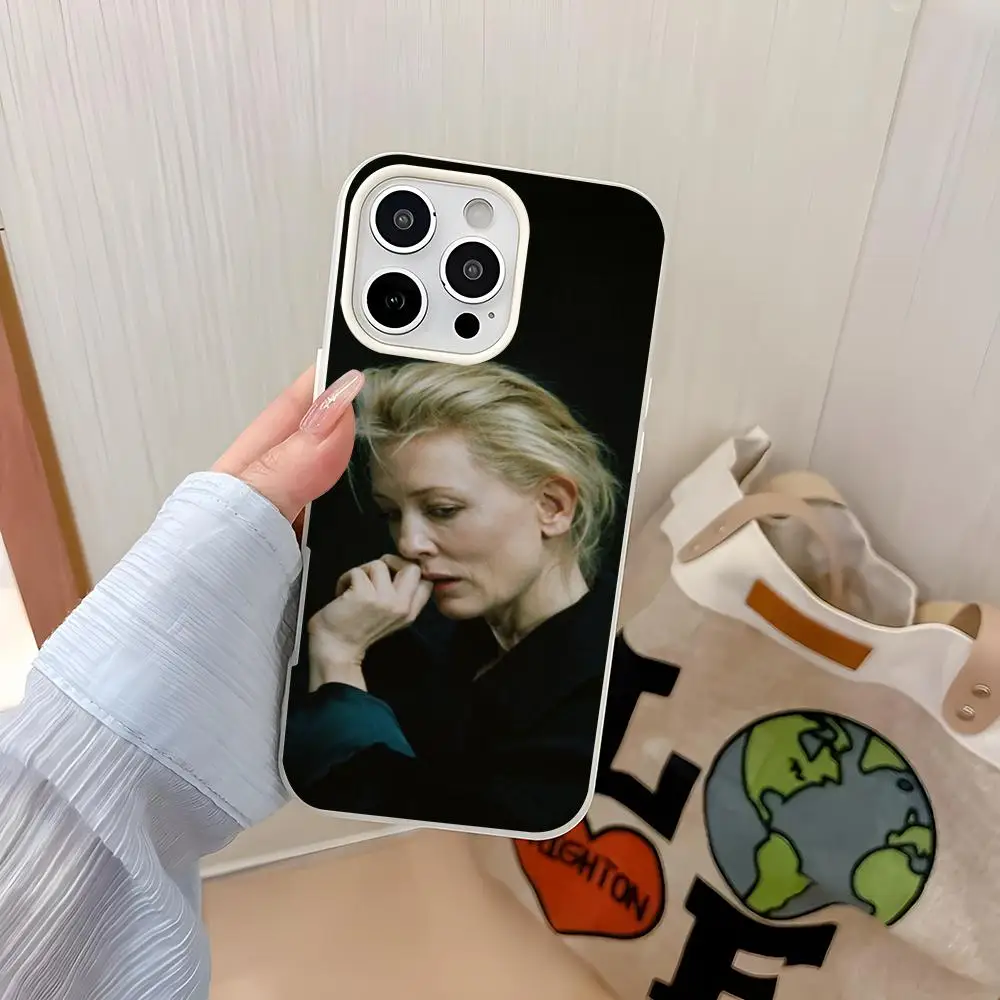 

Celebrity C-Cate Blanchett Phone Case IPhone 17 Air 16 15 14 Plus 13 Pro Max 2 Soft Frosted Candy Transparent Jelly 2-in-1