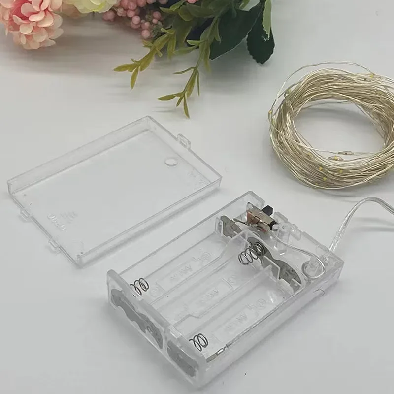 1 متر 2 متر 5 متر 10 متر 20 متر الأسلاك النحاسية LED صندوق بطارية سلسلة أضواء عطلة الإضاءة الجنية أضواء لعيد الميلاد حفل زفاف الديكور #5