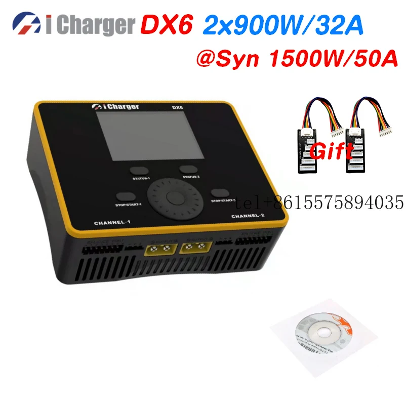 

Зарядное устройство-разрядник iCharger DX6 DC 900W 32A с двумя каналами, высокой мощностью, для аккумуляторов LiPo, Lilo, LiFe, LiVH, LTO, NiZn, NiMH (модель 2026 года)