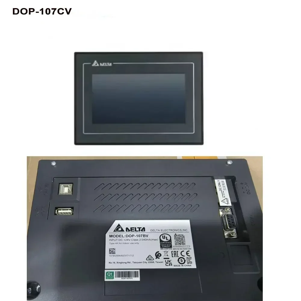 Delta 7 Inch HMI Touch Screen Panel DOP107 Series (BV/EG/DV/WV) with Ethernet Industrial Human Machine Interface for PLC