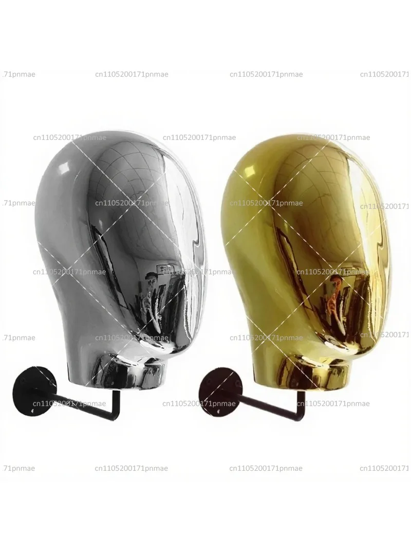 Metal Vintage Wall Mounted Hat Rack Mannequin Head Holder for Hats Wigs Display Storage