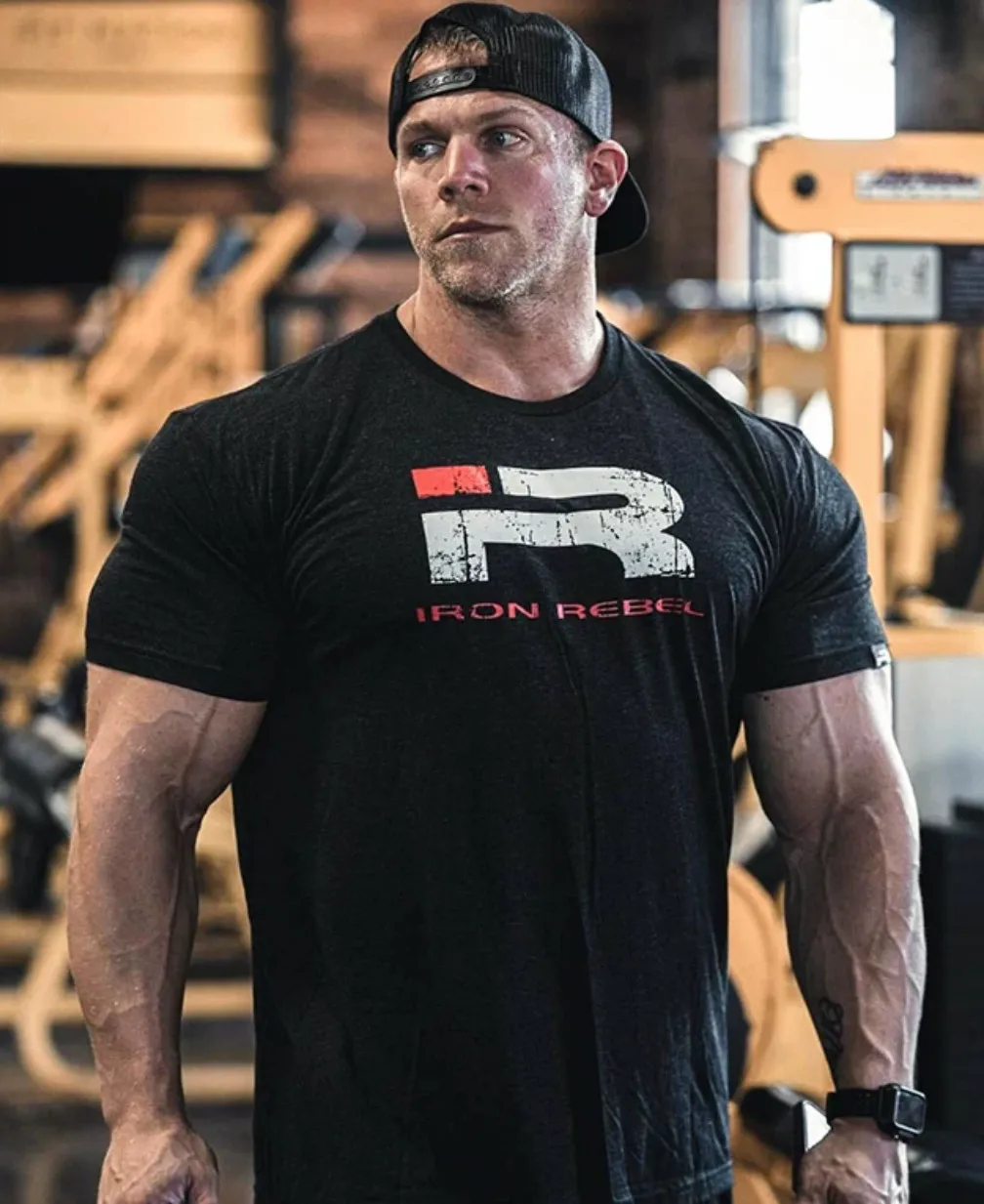 Male Oversized Casual Tshirt Retro Crack Print Gym Training Workout Sports Short Sleeve Soft Cotton Hip Hop Streetwear
